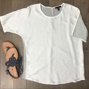 J. Crew Silky Front and Zip Back Tee, Sz S